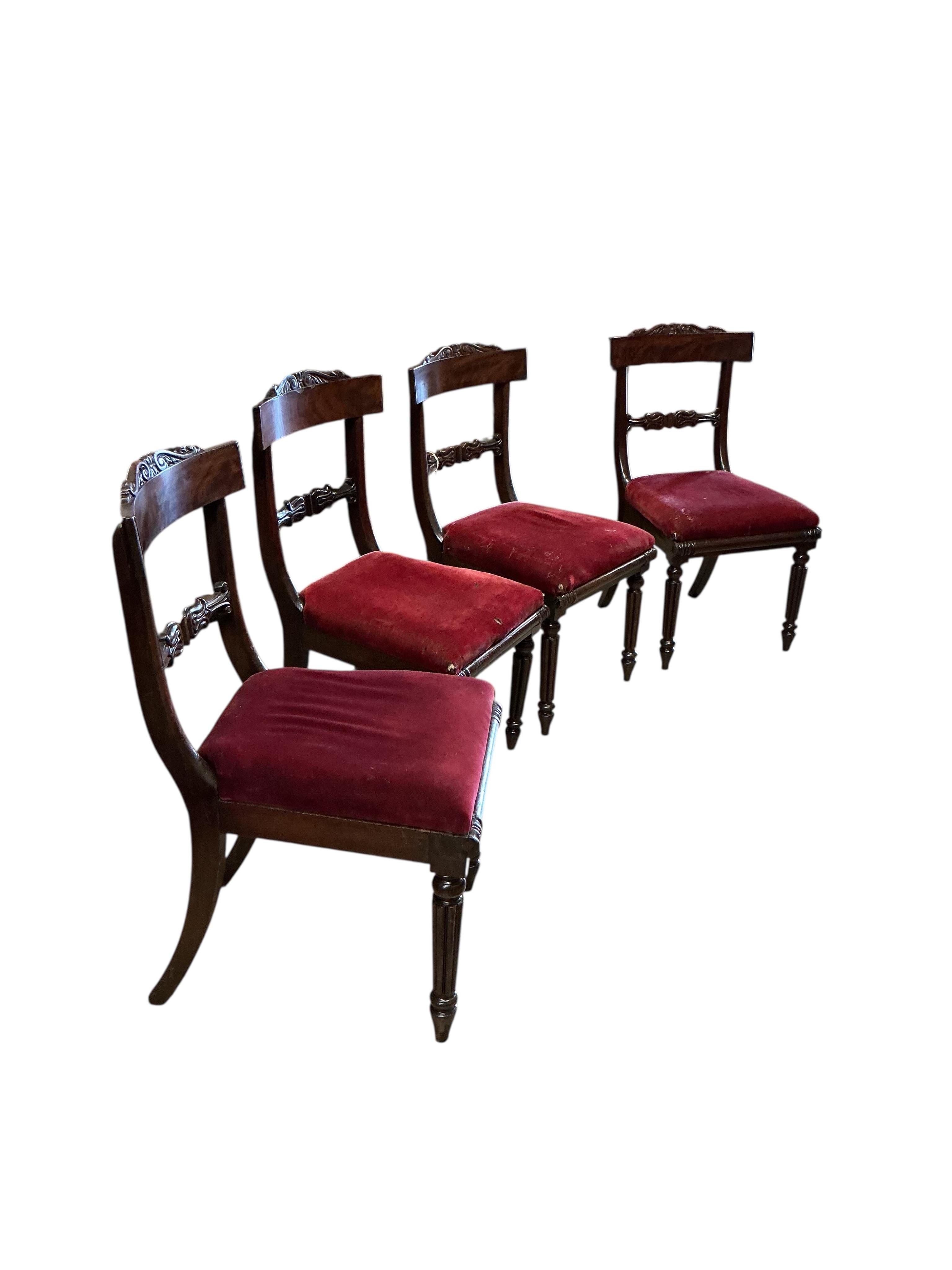 A set of eight Regency mahogany dining chairs